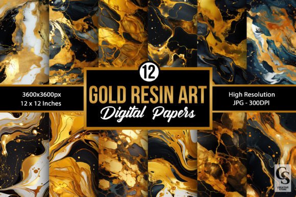 12 Gold Resin Art Seamless Backgrounds: Elevating Your Craft