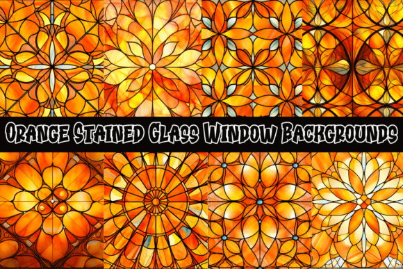 Captivating Orange Stained Glass Window Backgrounds