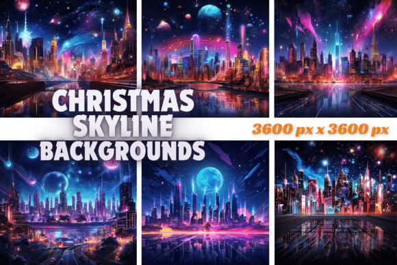 Christmas Skyline Backgrounds: A Festive Design Asset