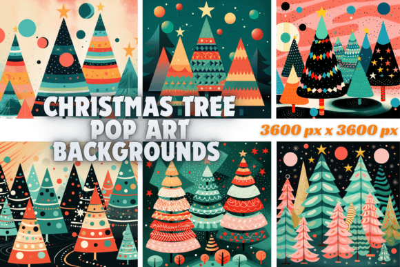 Christmas Tree Pop Art Backgrounds: A Festive Design Revolution