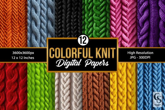 Colorful Knitted Pattern Backgrounds for Cozy Design Projects
