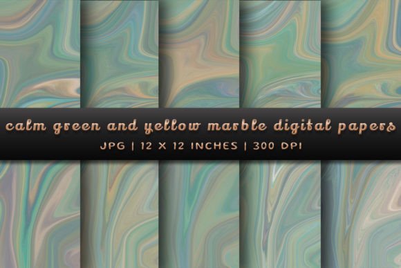 Elevate Your Projects with Calm Green and Yellow Marble Backgrounds