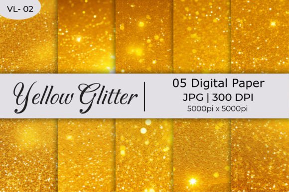 Ellow Shiny Glitter Paper Backgrounds: A Designer's Sparkle