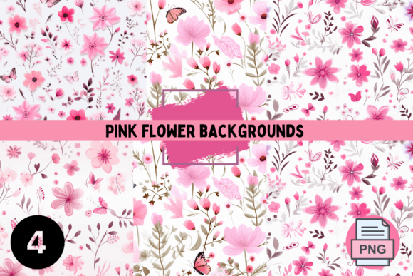 Pink Flower Backgrounds (4 Pages): A Designer's Guide to Floral Harmony
