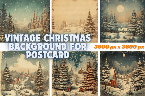Timeless Holiday Charm: Vintage Christmas Postcard Backgrounds