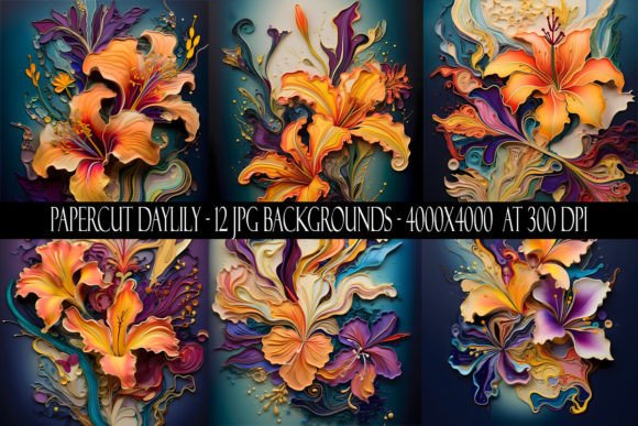Unfolding Elegance: Paper Cut Daylily Backgrounds
