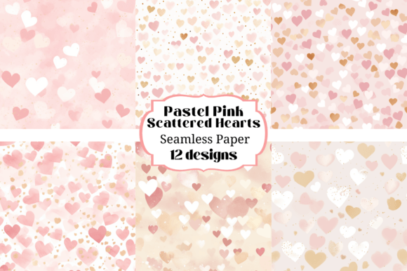 Unlock Creative Potential with Pink Pastel Scattered Hearts Backgrounds