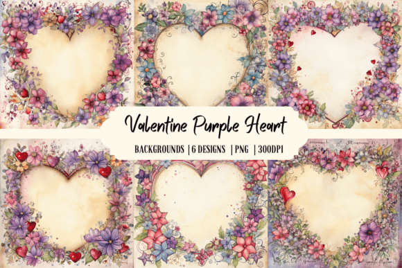 Valentine Purple Heart Backgrounds: A Designer's Toolkit
